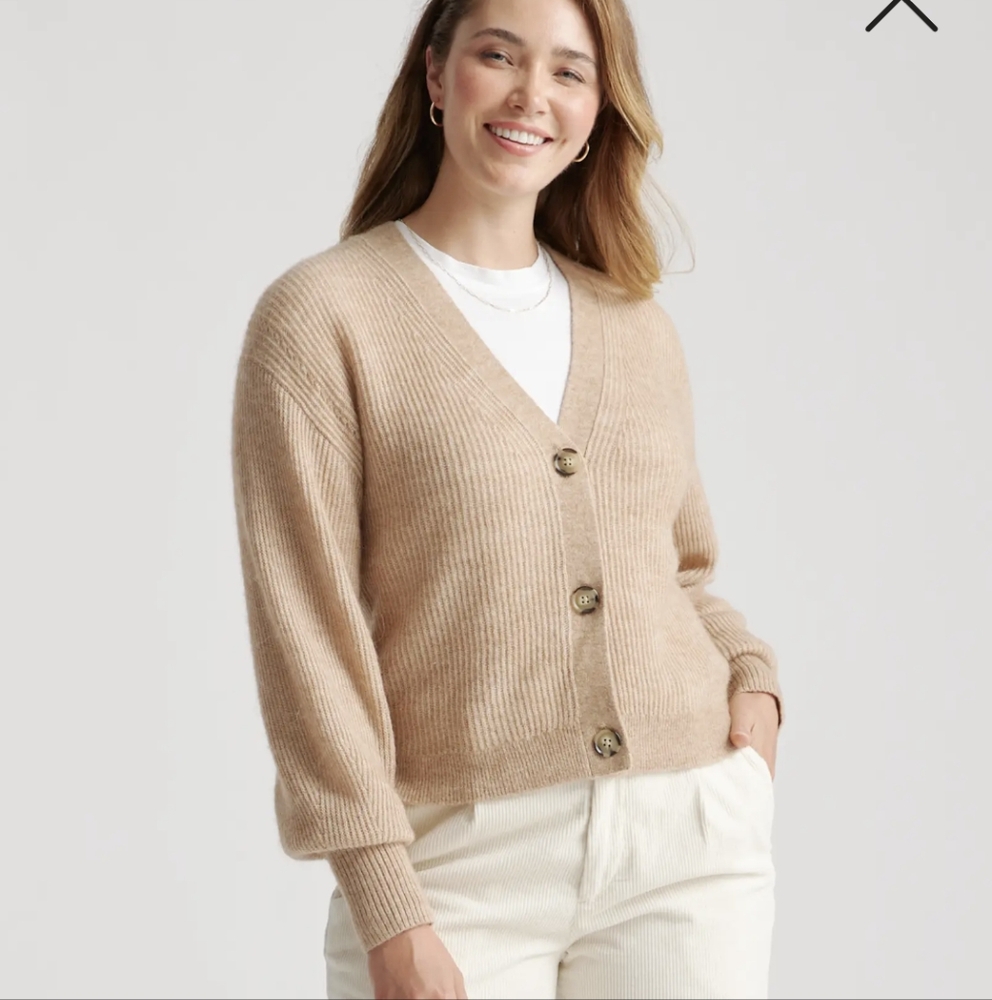 Quince Baby Alpalca Beige Cardigan Sweater